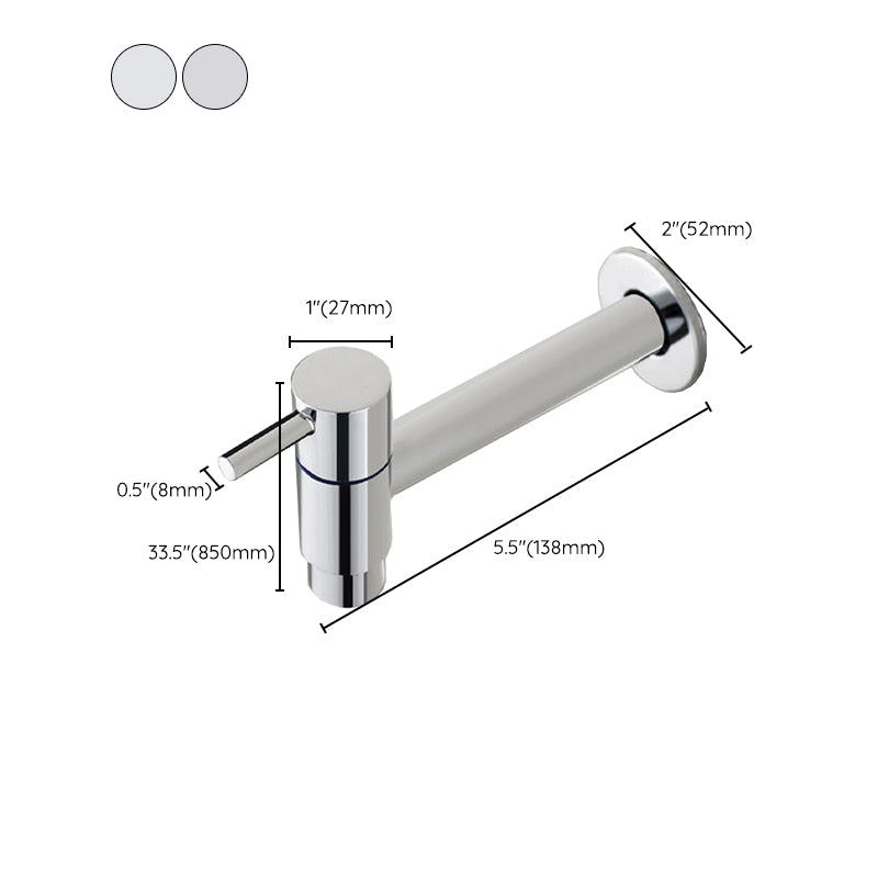 BowLift | Contemporary Wall-Mounted Bathroom Faucet Single Hole Low Arc Solid Brass Circular Faucet