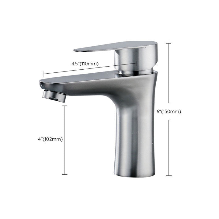 BowLift | Contemporary Stainless Steel Sink Faucet Lever Handles Low Arc Sink Faucet