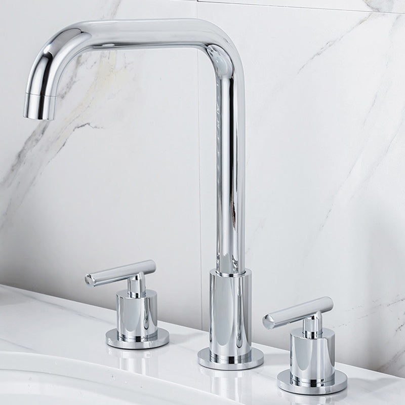 BowLift | Modern 2-Handle Bathroom Sink Faucet 3-Hole Widespread Bathroom Faucet