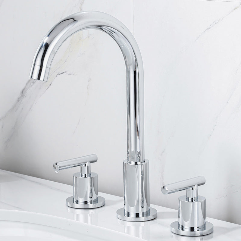 BowLift | Modern 2-Handle Bathroom Sink Faucet 3-Hole Widespread Bathroom Faucet