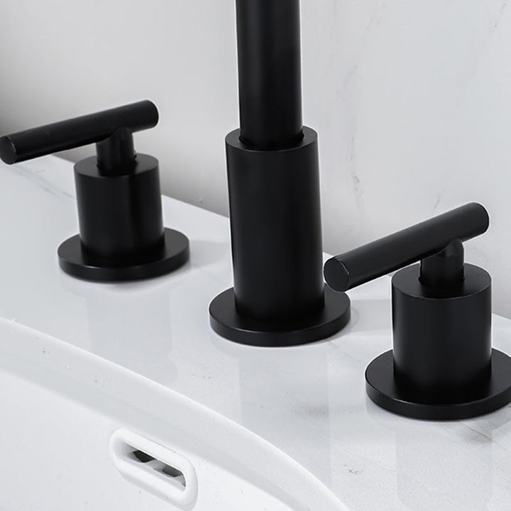 BowLift | Modern 2-Handle Bathroom Sink Faucet 3-Hole Widespread Bathroom Faucet