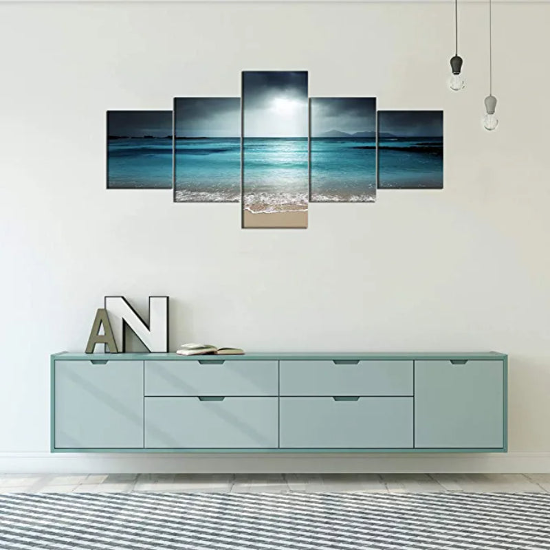 5 Pieces Sunrise Seaview Artwork Canvas Painting | Bowlift