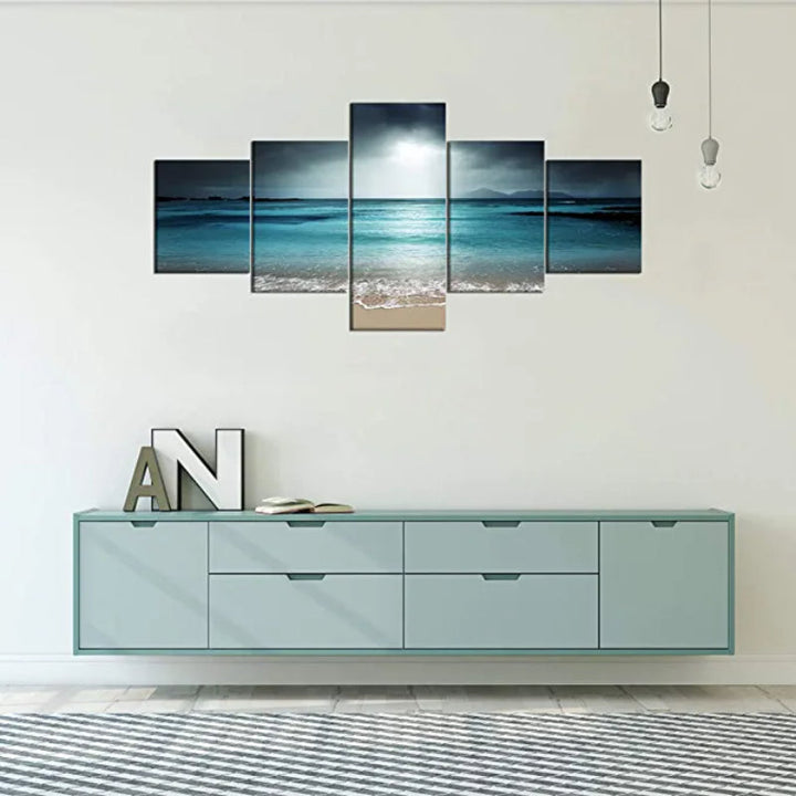 5 Pieces Sunrise Seaview Artwork Canvas Painting | Bowlift
