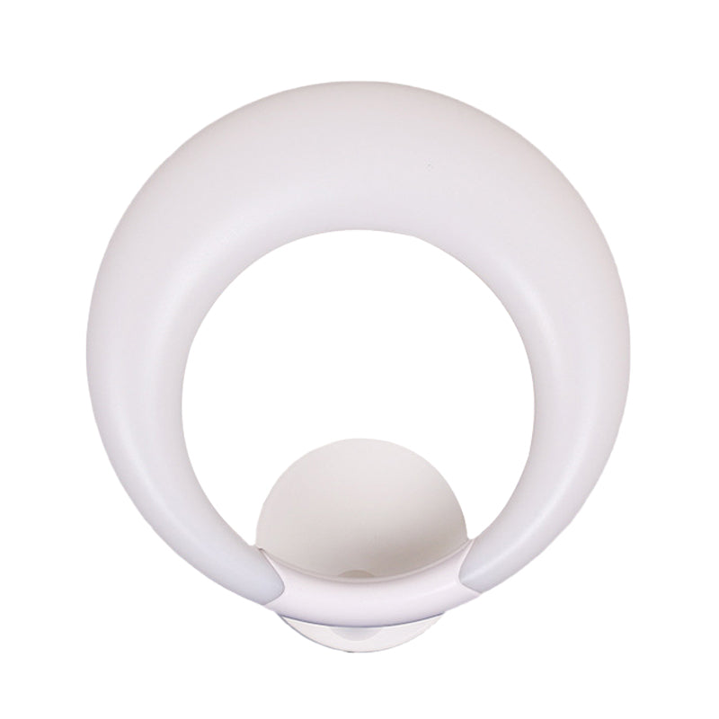 BowLift | LED Nightstand Wall Lamp Nordic Style White/Black Wall Light with Circle Moon Acrylic Shade