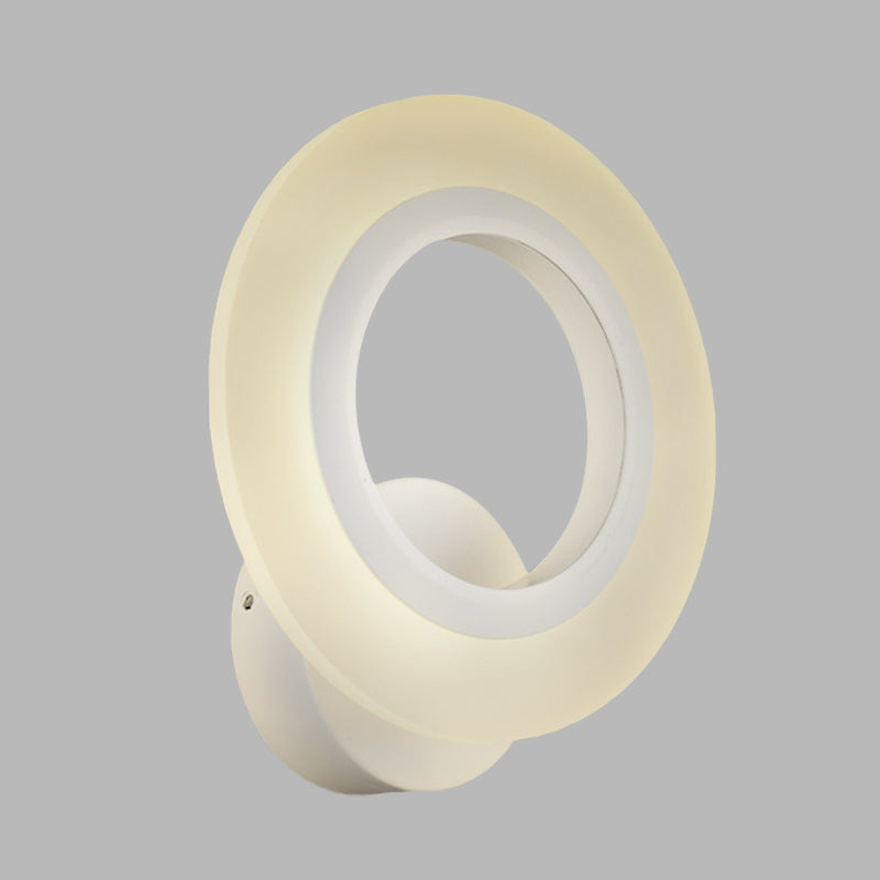 BowLift | Modern LED Wall Mounted Light White Ring Wall Lamp with Acrylic Shade in Warm/White Light