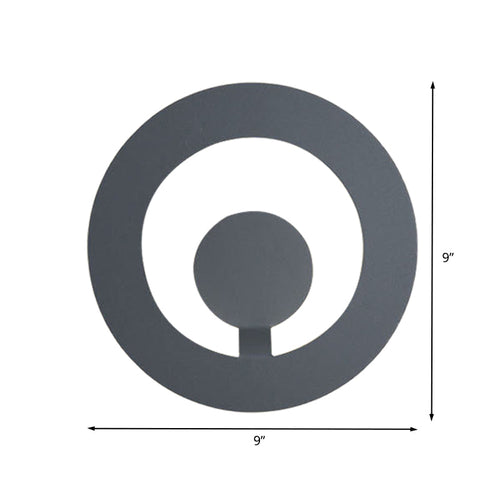 BowLift | Gray Finish Round Wall Light Minimalist 7