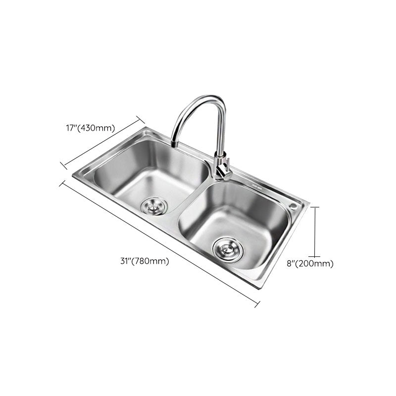 BowLift | Classic Style Kitchen Sink Stainless Steel Kitchen Sink with Drainage Hole Kit