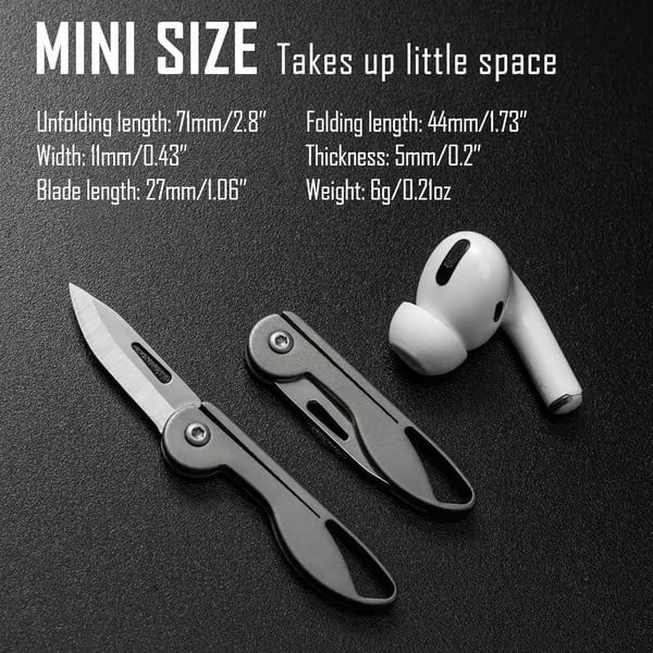 Mini Titanium Alloy Folding Pocket Knife Bowlift