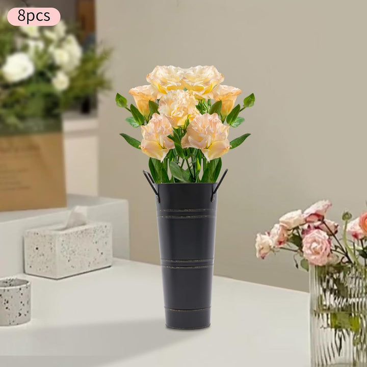 BowLift | Retro Iron Flower Bucket with Handles – Decorative Metal Flower Pot for Home