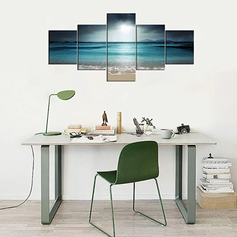 5 Pieces Sunrise Seaview Artwork Canvas Painting | Bowlift