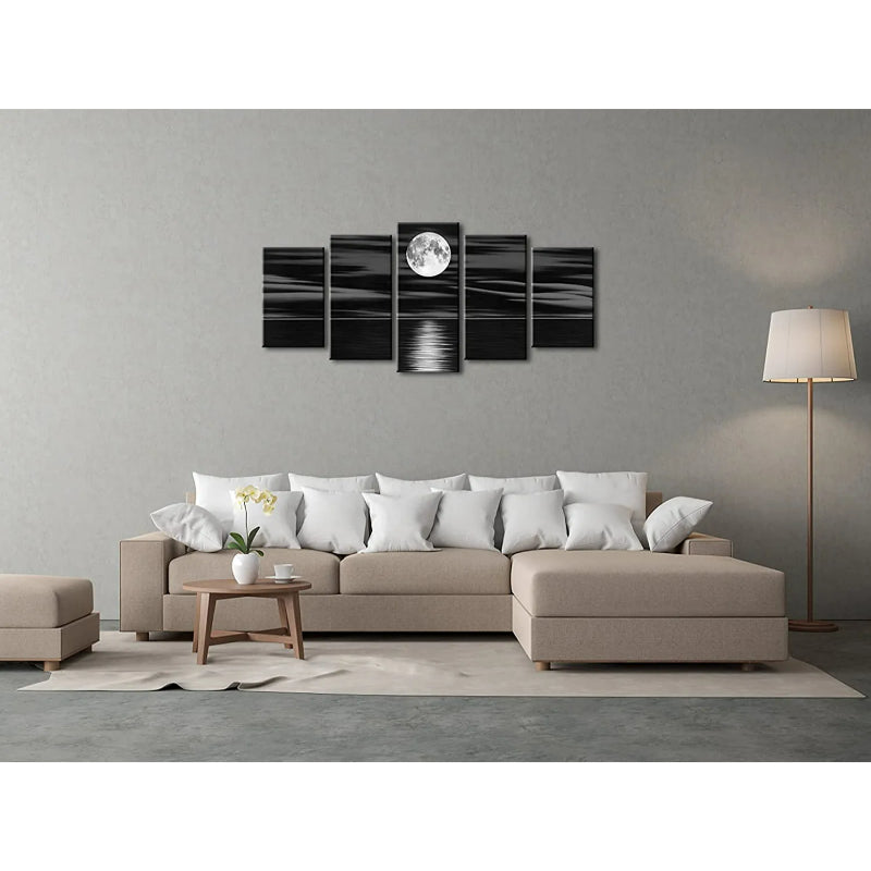 Set Of 5 Full Moon Decorative Canvas | Bowlift