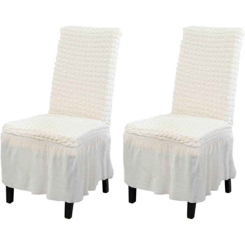BowLift | 2 Pack Stretch Washable Chair Covers with Skirt Removable Chair Covers for Kitchen Chair