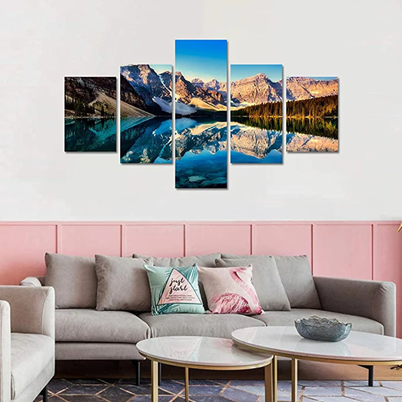 5 Pieces Snow Mountain and Lake Scenery Painting | Bowlift