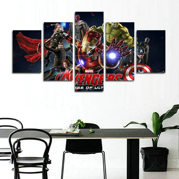 Set of 5 Avengers Print Wall Canvas | Bowlift
