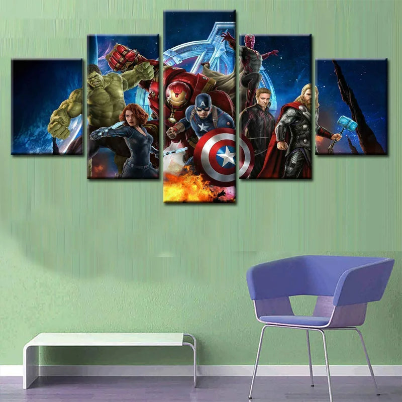 Set of 5 Avenger Super Hero Wall Canvas | Bowlift