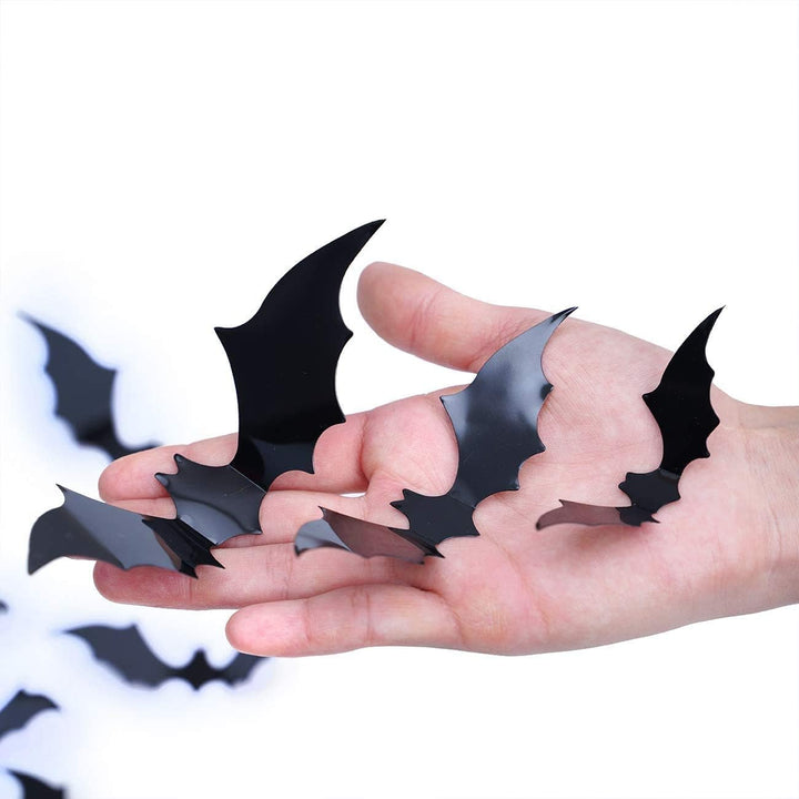 Bats Wall Decor Stickers - Halloween Decoration Stickers For Home Décor (120 Pc) Bowlift