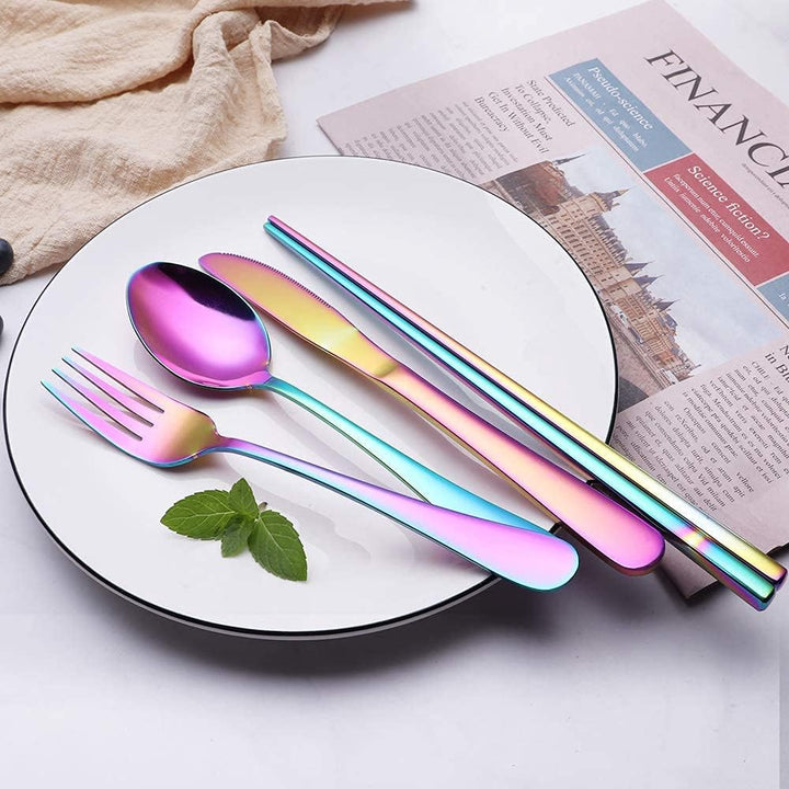 BowLift | Cutlery Set GoCutlery | 4-piece for on the go | Stainless Steel & BPA-free | With Transport Case