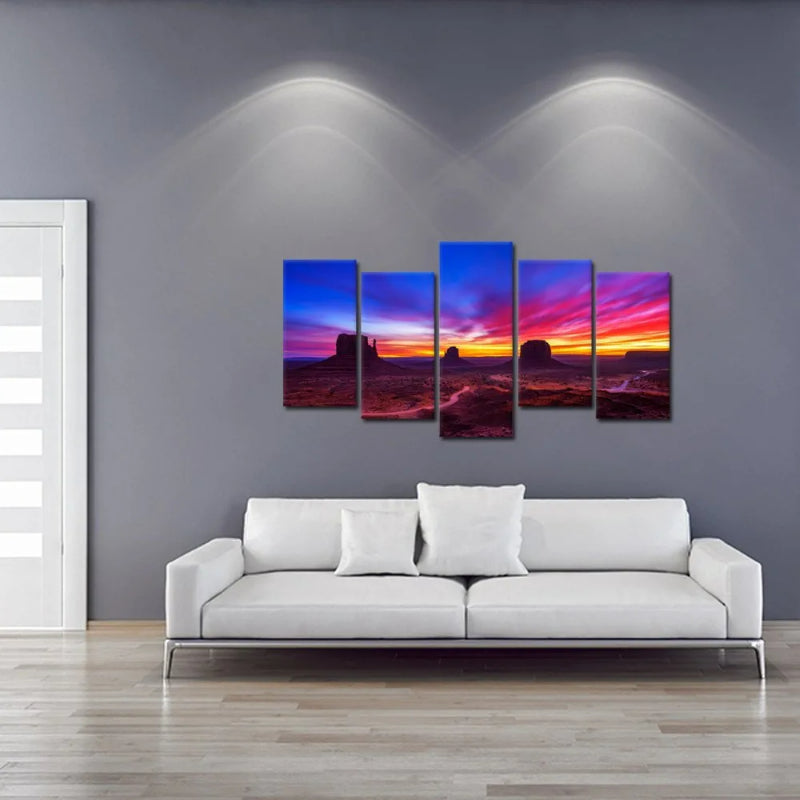 Set Of 5 Dramatic Sunrise Decorative Canvas | Bowlift