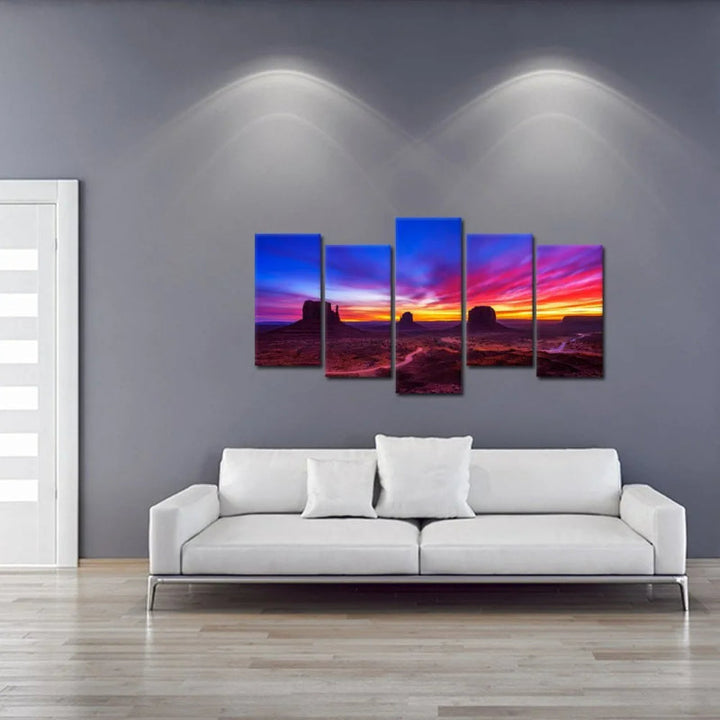Set Of 5 Dramatic Sunrise Decorative Canvas | Bowlift