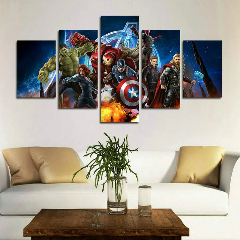 Set of 5 Avenger Super Hero Wall Canvas | Bowlift