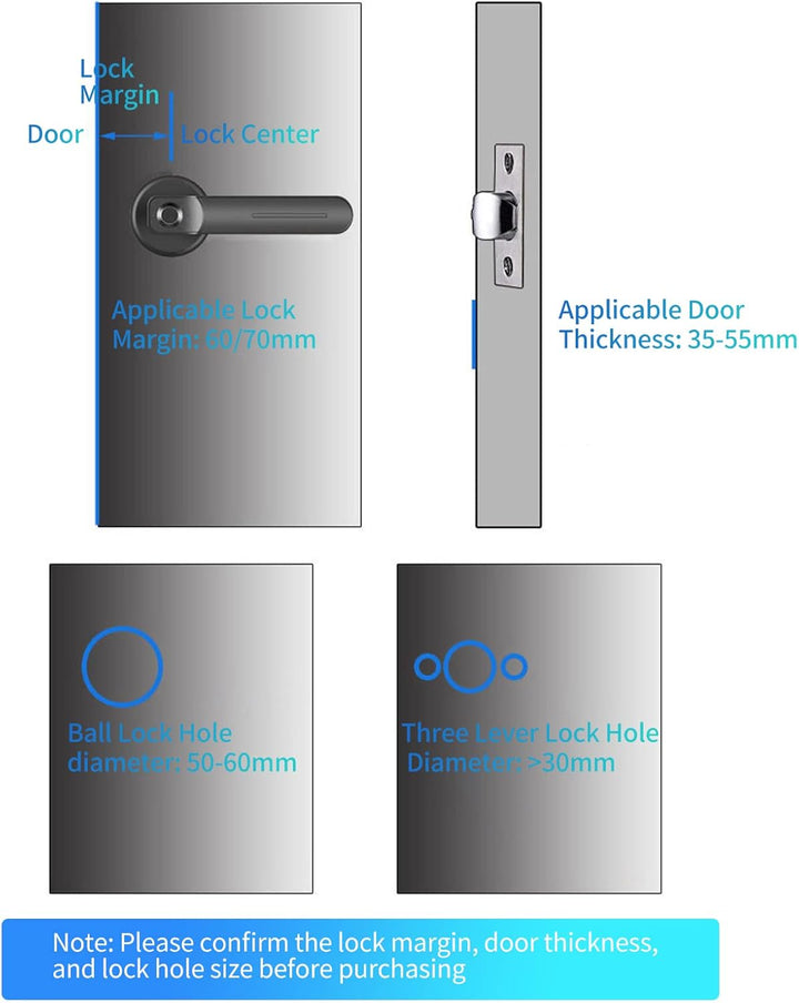 BowLift | Smart Fingerprint Door Lever Lock with Key Access & 30 User Capacity – Nivora