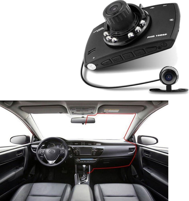 BowLift | Dual Lens Car Dash Cam G30 2.7" LCD Full HD 1080P with G-Sensor