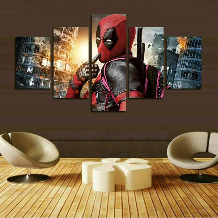 Set of 5 Deadpool Movie Wall Canvas | Bowlift