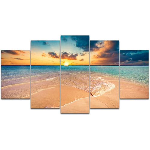 Set Of 5 Beach Sunset Wall Art Painting | Bowlift