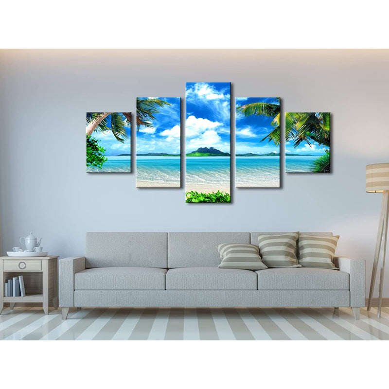 5 Piece Ocean Landscape Canvas Wall Art Painting | Bowlift