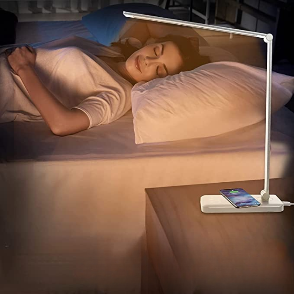 BowLift | LED Desk Lamp - Table Lamp with USB Charging Port, 5 Light Settings and Brightness Levels