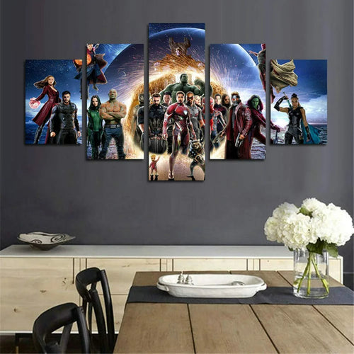 Set of 5 Decorative Infinity War Wall Canvas | Bowlift