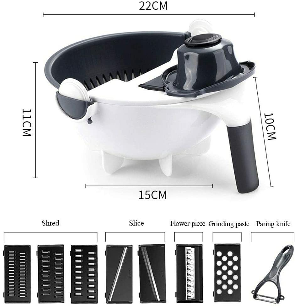 MagicChef - Multifunctional 9-in-1 Vegetable Slicer and Chopper Bowlift