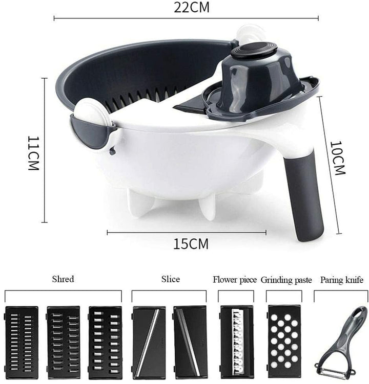 MagicChef - Multifunctional 9-in-1 Vegetable Slicer and Chopper Bowlift