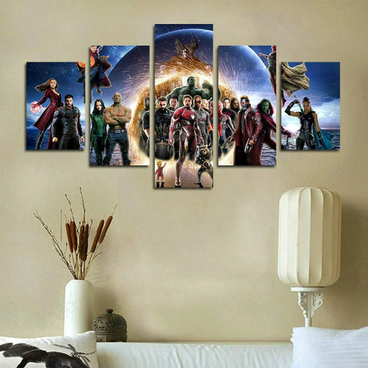 Set of 5 Decorative Infinity War Wall Canvas | Bowlift