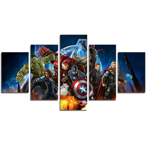 Set of 5 Avenger Super Hero Wall Canvas | Bowlift