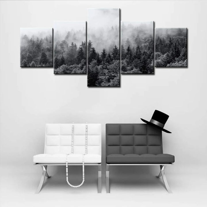Set of 5 Home Decor Misty Forests Canvas | Bowlift