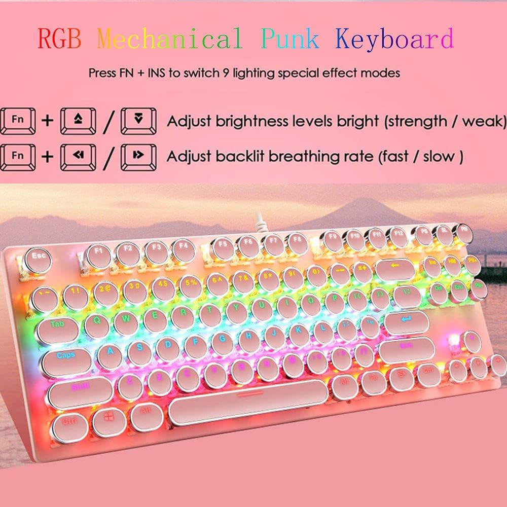 BowLift | 87-Key Mechanical Gaming Keyboard RGB Backlit Blue Switch