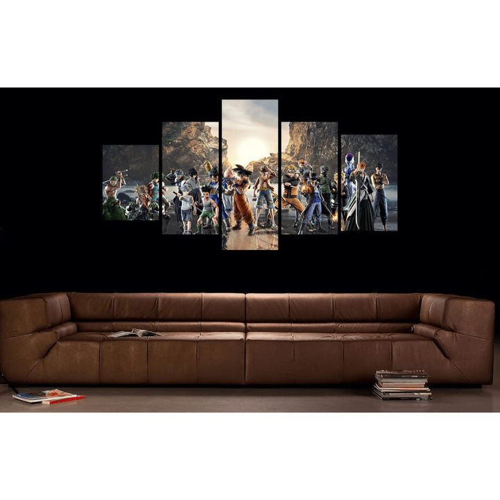 5 Piece Anime Squad Canvas Wall Art Painting | Bowlift