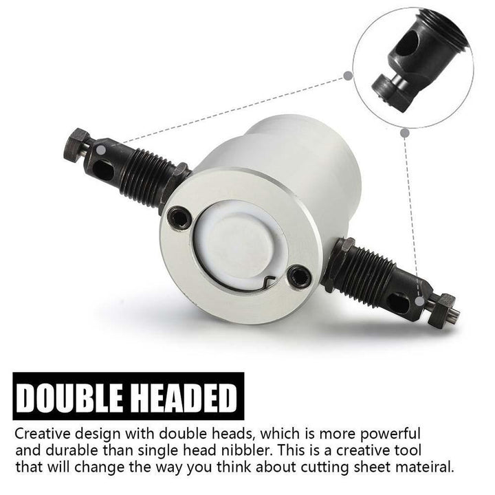 BowLift | Nibbler Cutter Drill Attachment Double Head Metal Sheet