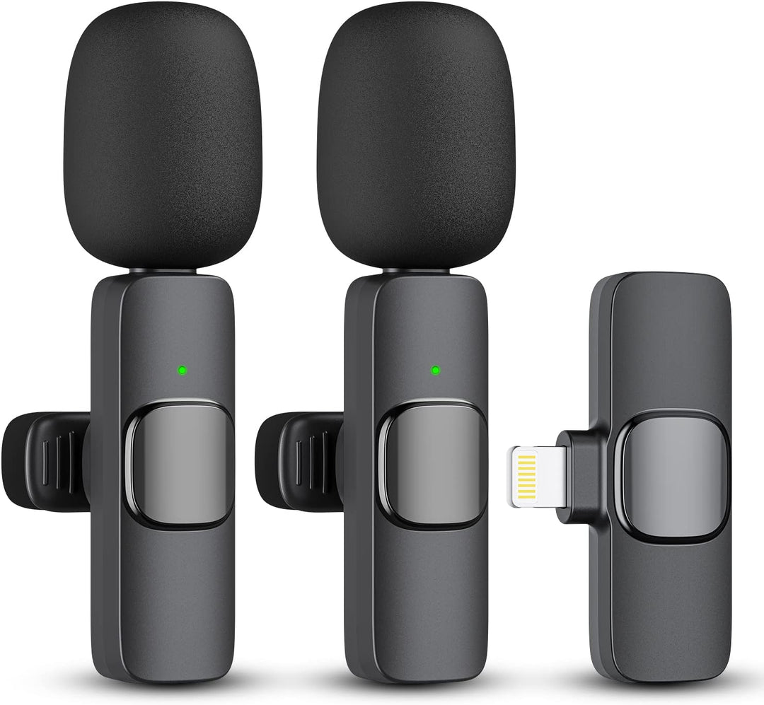 2-Pack wireless microphone for iPhone iPad Bowlift