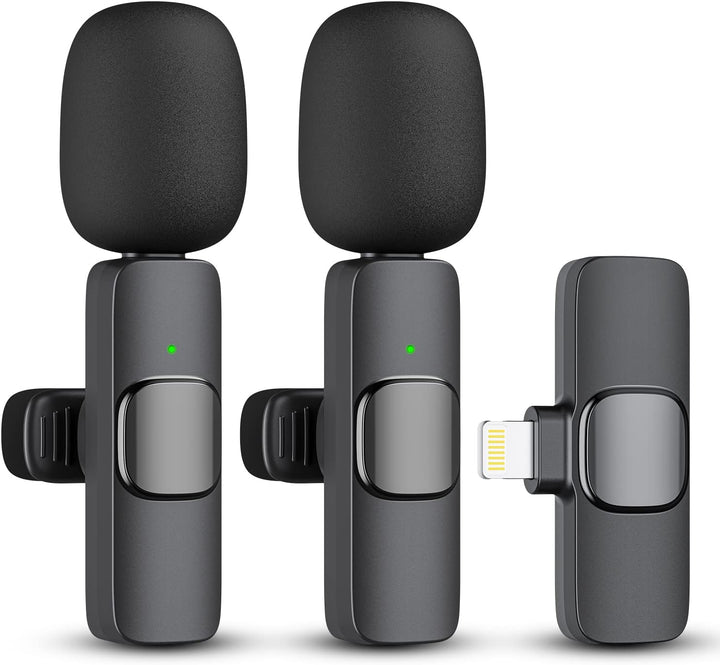 2-Pack wireless microphone for iPhone iPad Bowlift