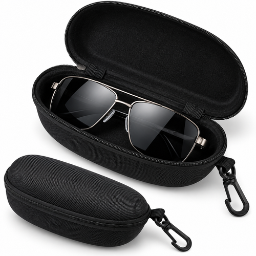 Protective Hard-Shell Eyewear Case with Carabiner Bowlift