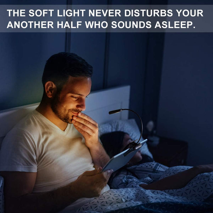 BowLift | Eye Caring Rechargeable Book Lamp | 3 Color Temperatures, 5 Brightness Levels & Ideal for Nighttime Reading Without Disturbing Others