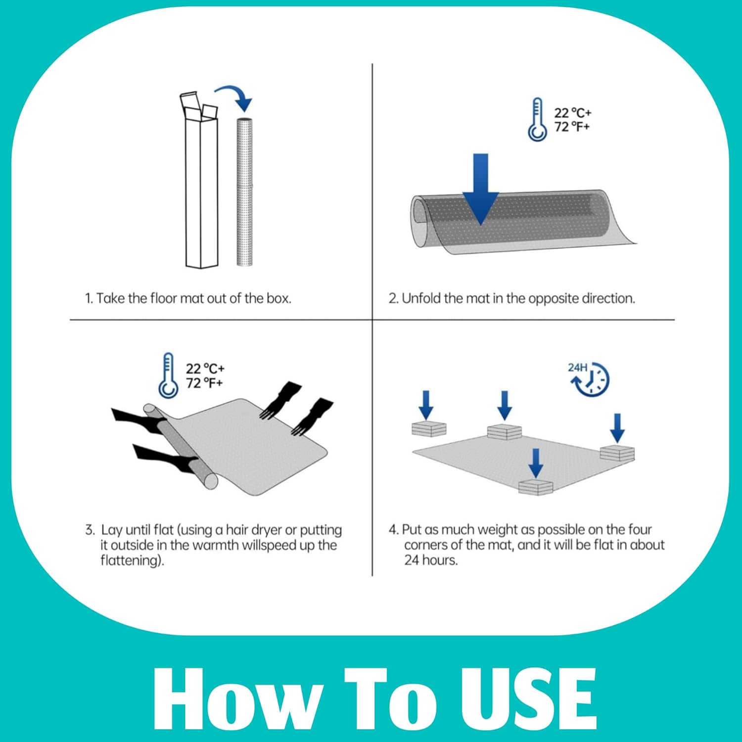 BowLift | Clear PVC Office Chair Mat for Low-Pile Carpet Floors – 120×90 cm Protector – Myrida