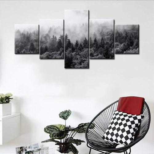 Set of 5 Home Decor Misty Forests Canvas | Bowlift