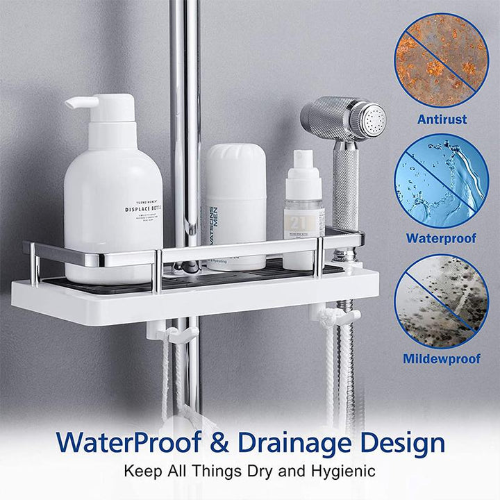BowLift | Storage rack for shower rack on bathroom rod