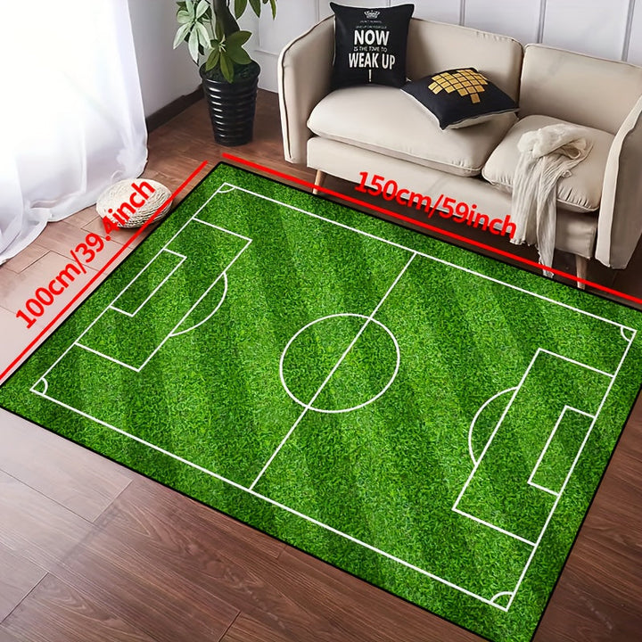 BowLift | SoccerPlay | Non-Slip Washable Rug for Living Room & Bedroom