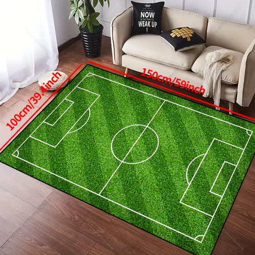 BowLift | SoccerPlay | Non-Slip Washable Rug for Living Room & Bedroom