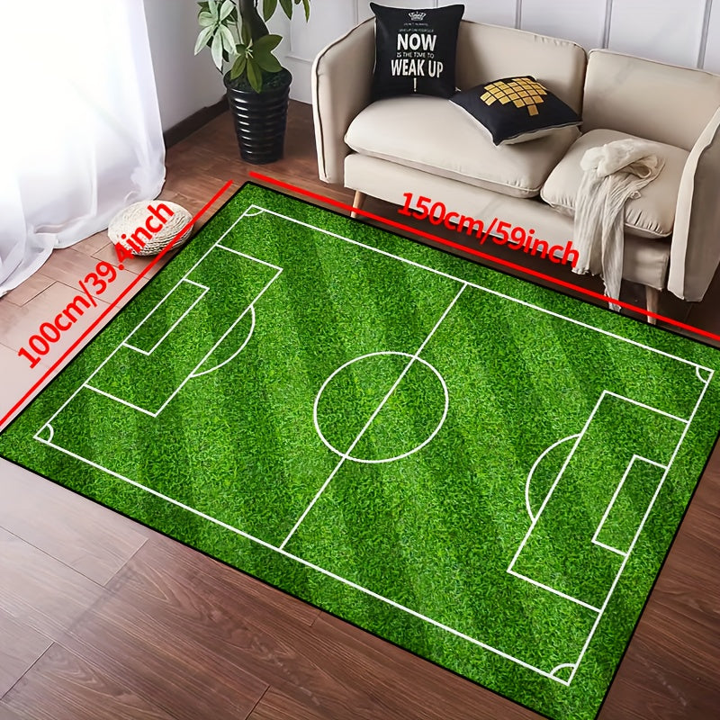 BowLift | SoccerPlay | Non-Slip Washable Rug for Living Room & Bedroom