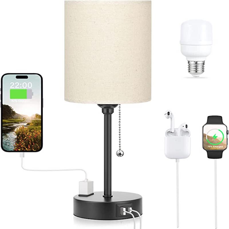 BowLift | Elegant Table Lamp with Smart Charging Options and Three Colors